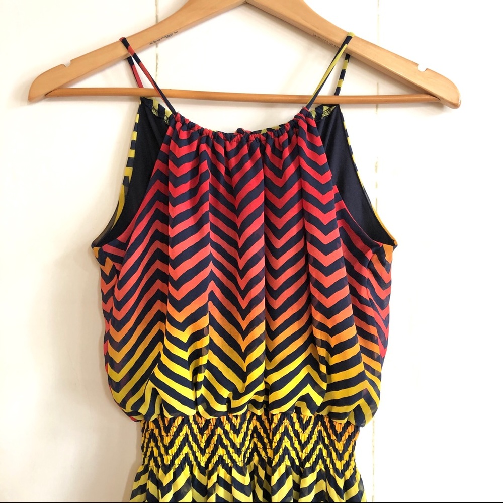 Sweet Storm Ombré Chevron Print Maxi Dress